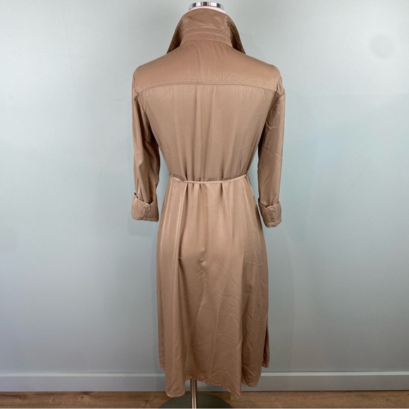 NWT Halara Tan Classic button down Shirt Midi Dress Preppy size XS - Picture 5 of 7